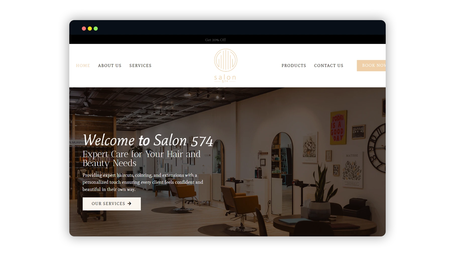 hair salon web design services