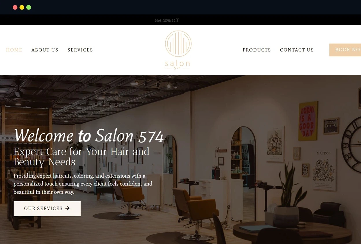 hair salon web design services