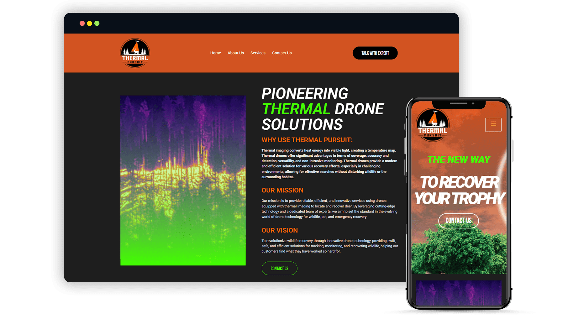 thermal drone deer recovery web design company