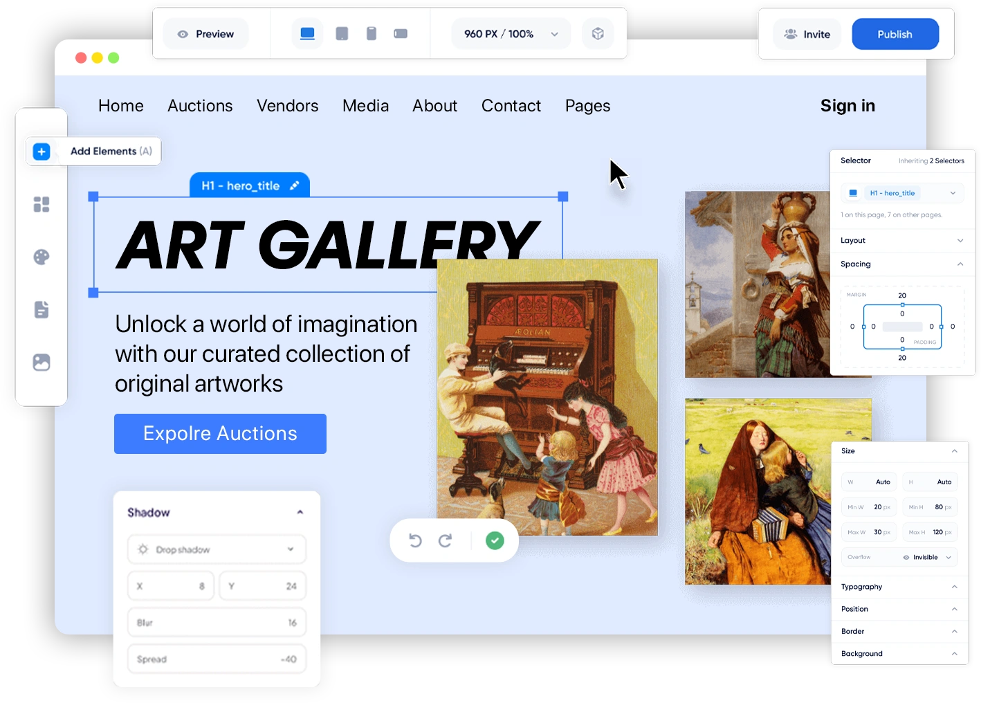 online auction website builder