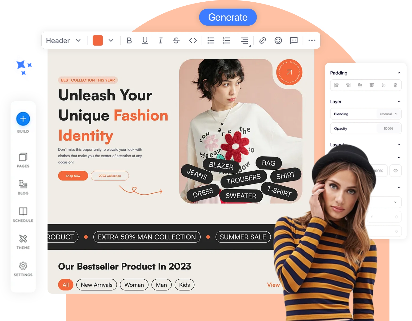 website builder with shopping cart