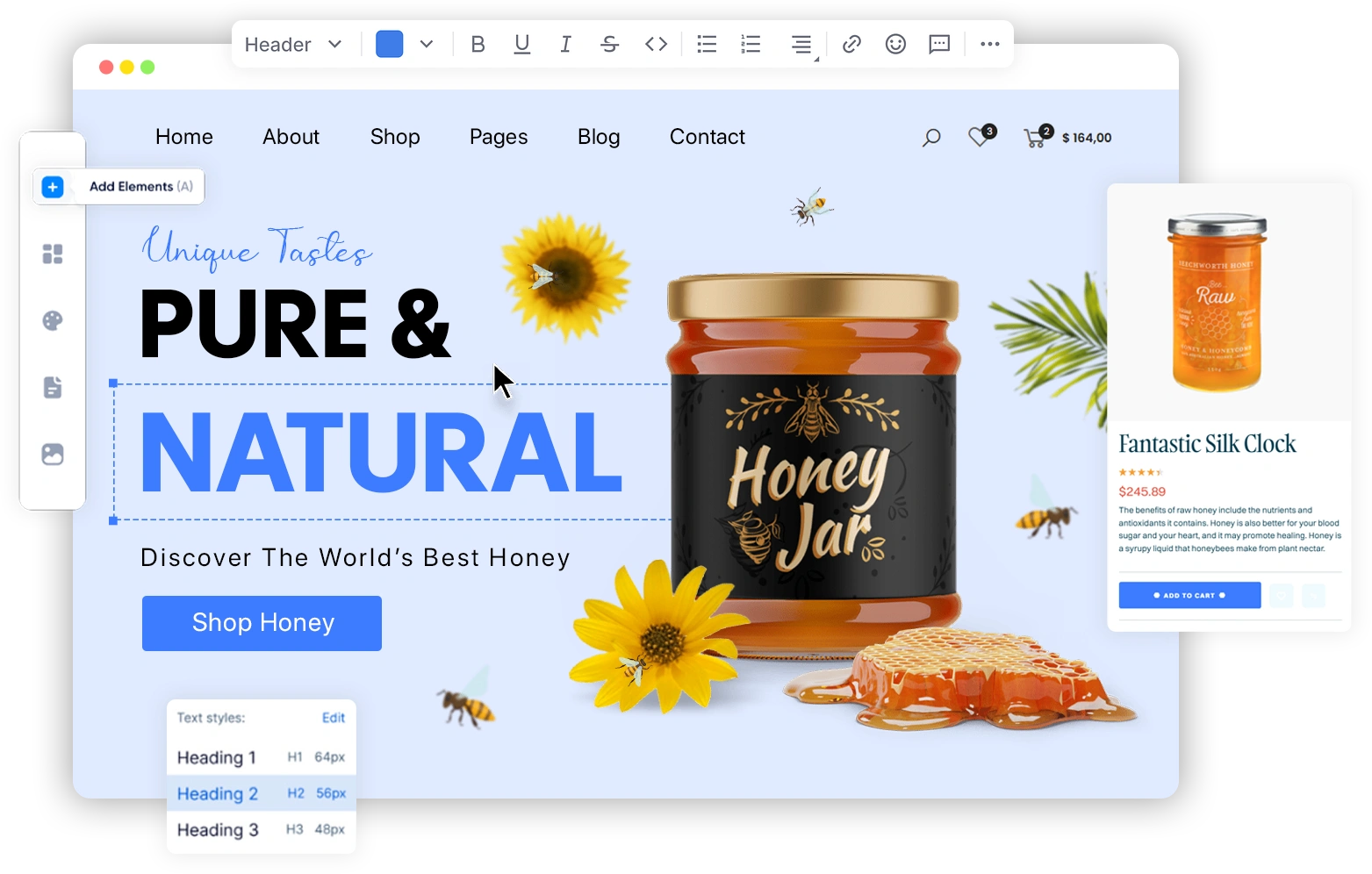 website builder with shopping cart