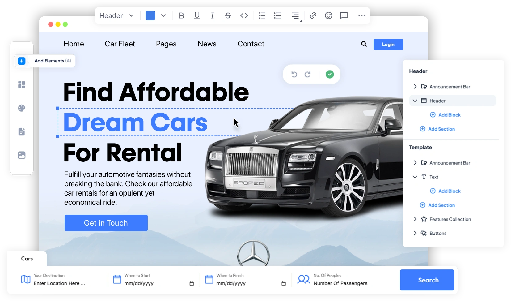 website builder with booking system