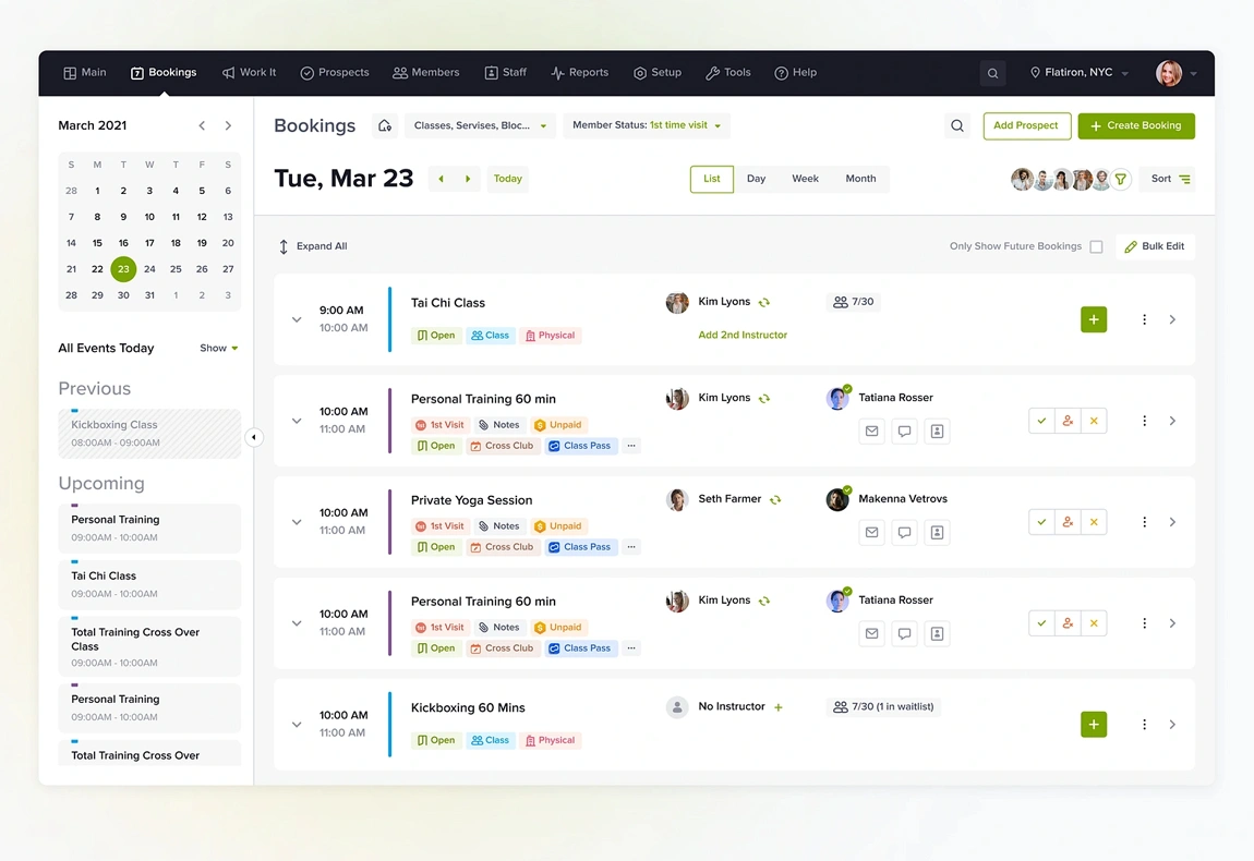 Comprehensive Booking Features