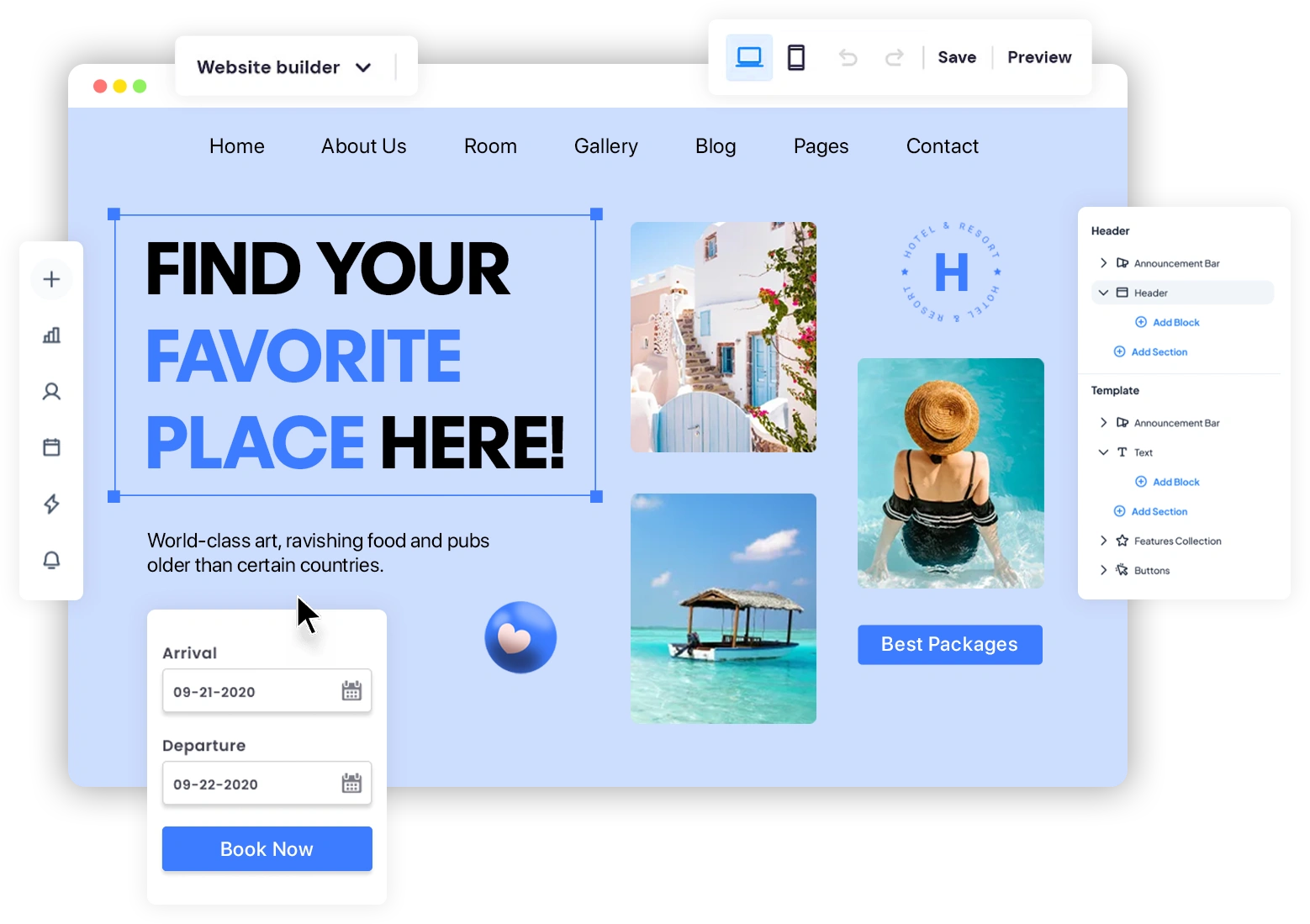 best hotel website builder