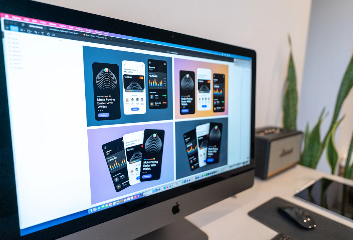 Graphic designer creating custom brand visuals at a creative workspace