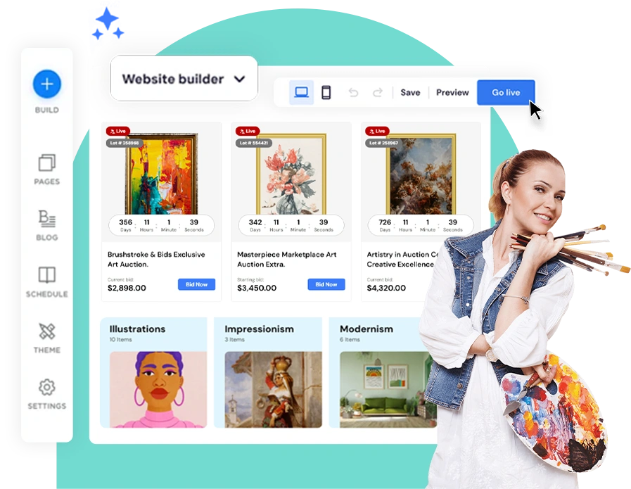 online auction website builder