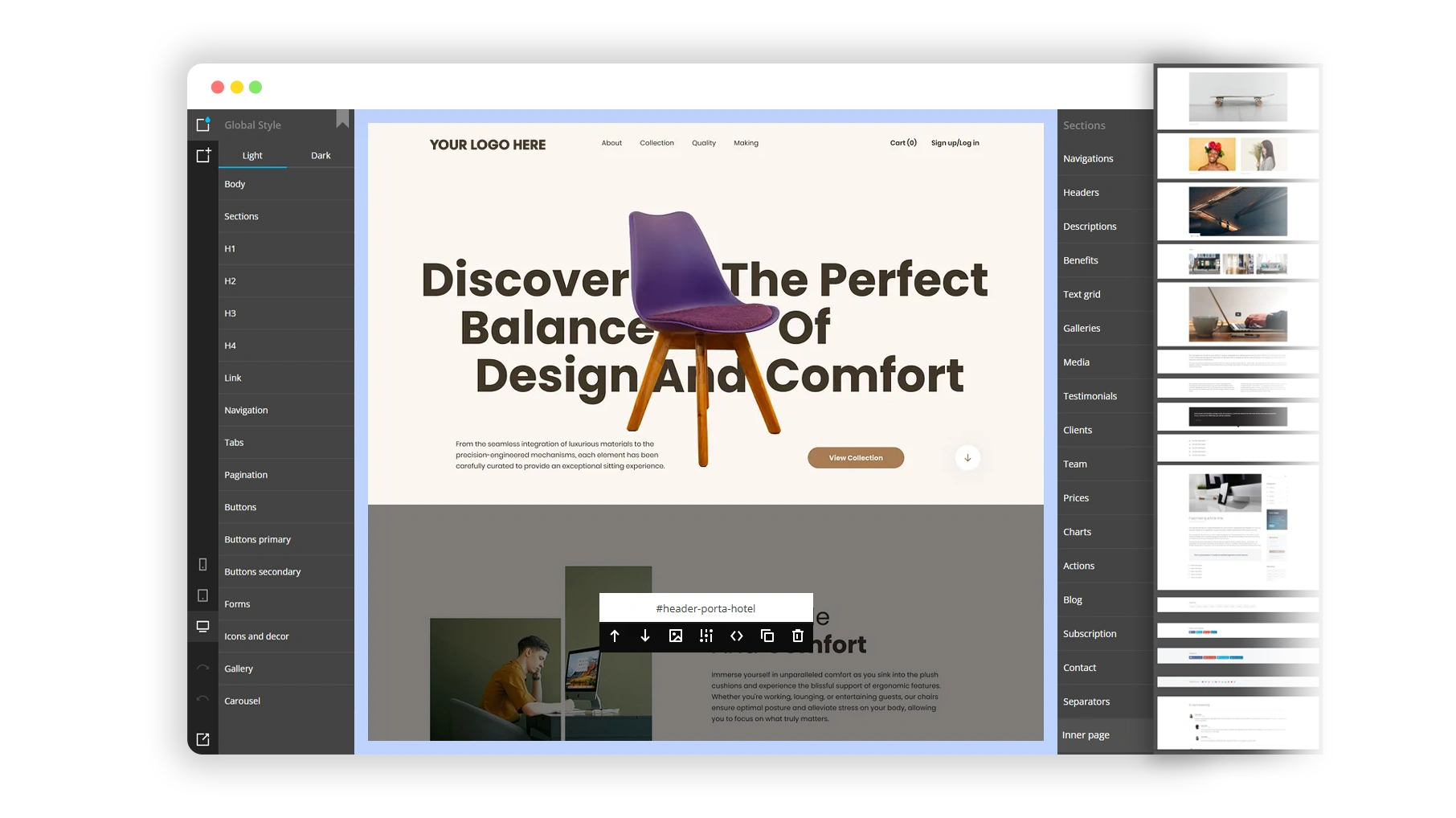 Preloaded Layouts for Key Pages